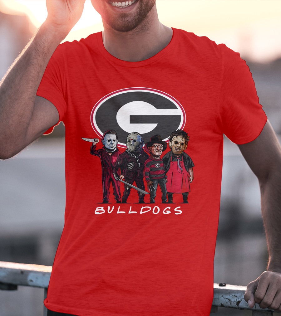 Georgia Bulldogs Halloween Slasher Movie Characters Team T-Shirt