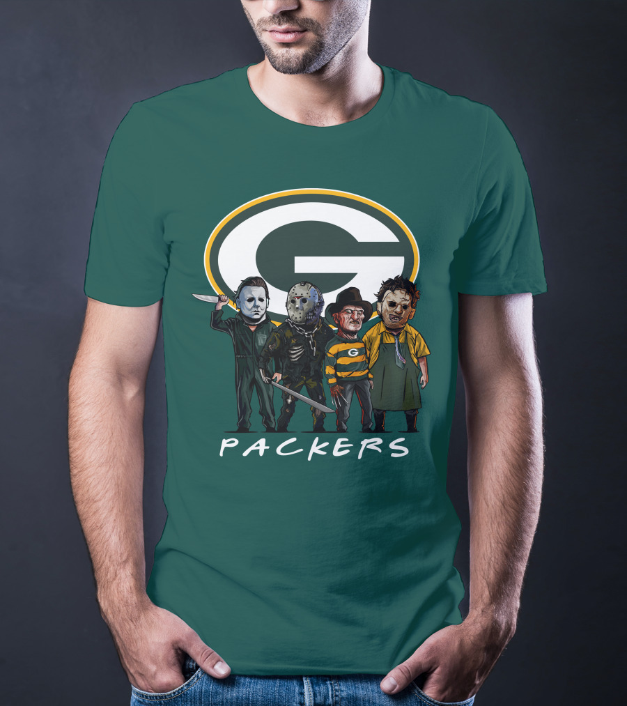 Green Bay Packers Halloween Horror Characters Squad T-Shirt