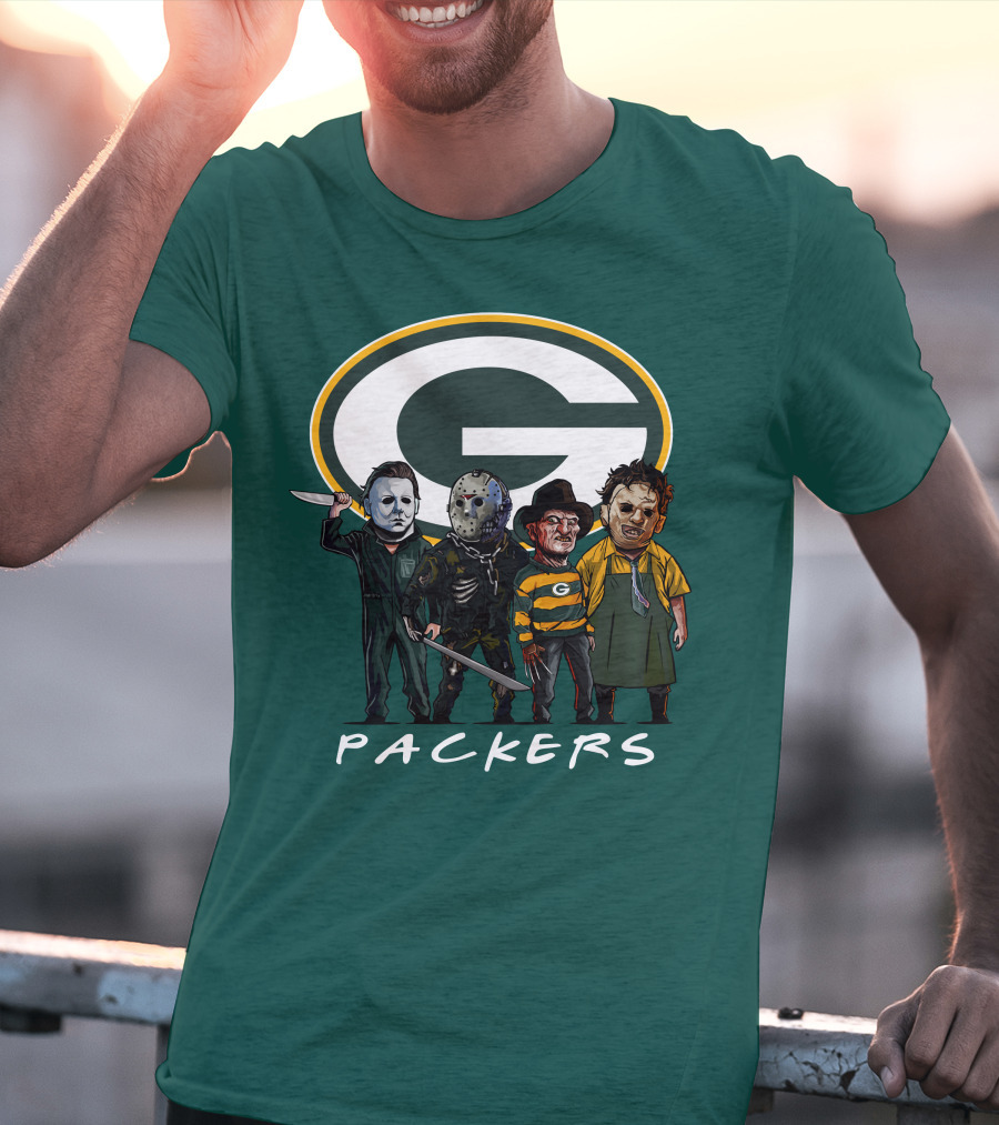 Green Bay Packers Halloween Horror Characters Squad T-Shirt
