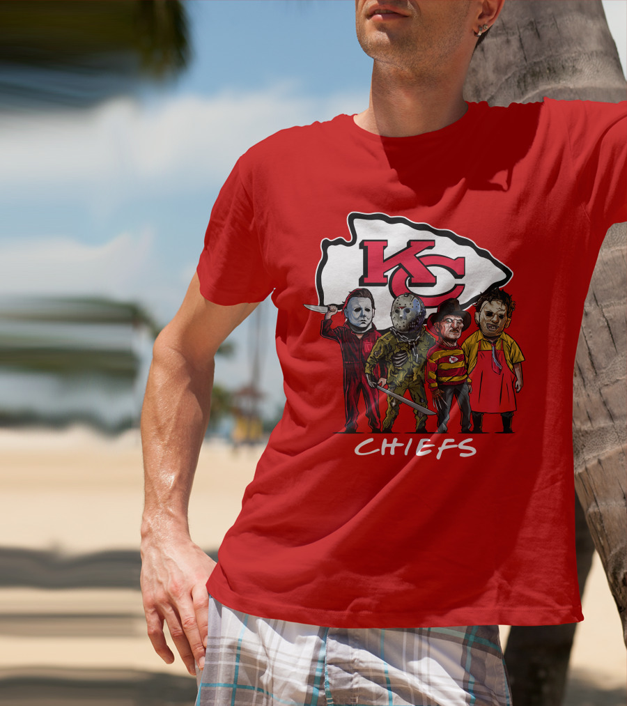 Kansas City Chiefs Halloween Slasher Squad Horror Team T-Shirt