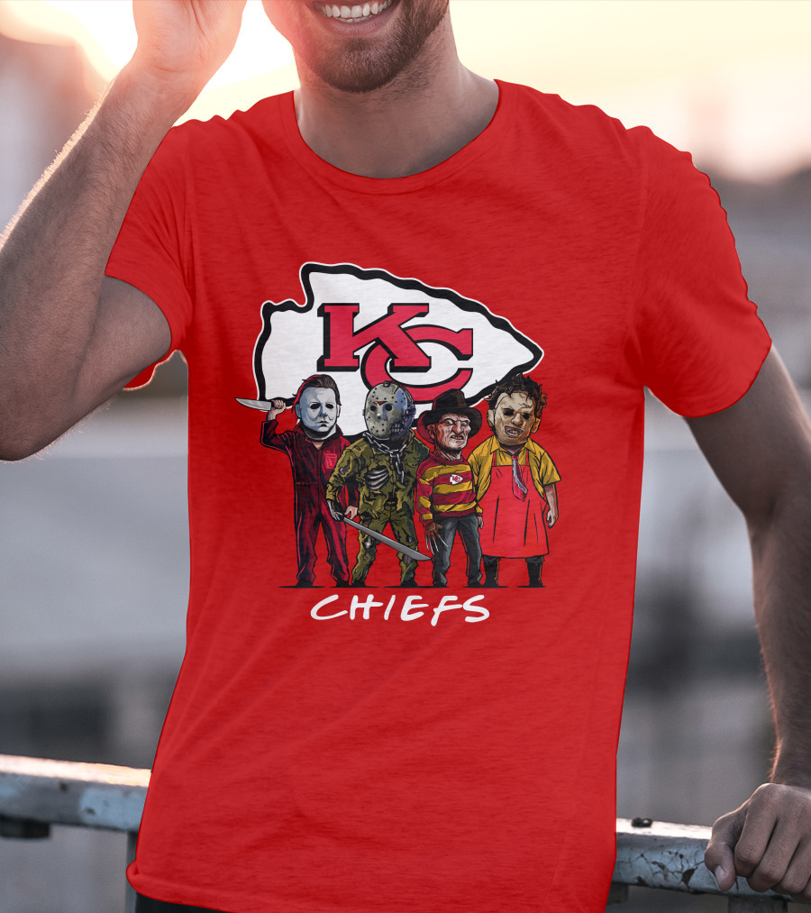 Kansas City Chiefs Halloween Slasher Squad Horror Team T-Shirt