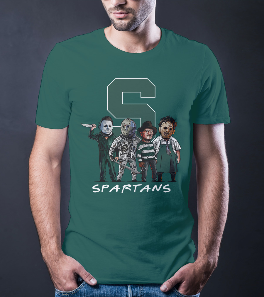 Halloween Slasher Squad Michigan State Spartans Monsters T-Shirt