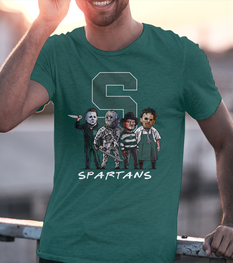Halloween Slasher Squad Michigan State Spartans Monsters T-Shirt