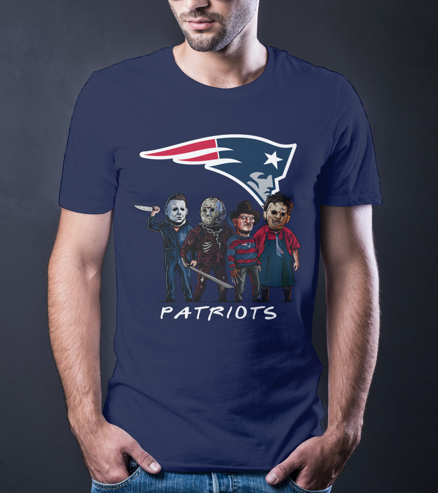 New England Patriots Halloween Horror Slasher Squad Team T-Shirt
