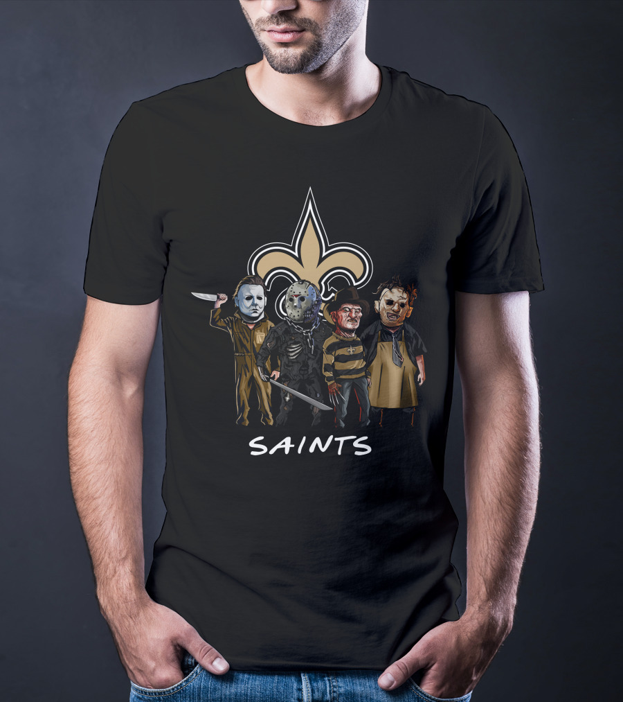 New Orleans Saints Halloween Slasher Squad Character Mashup T-Shirt