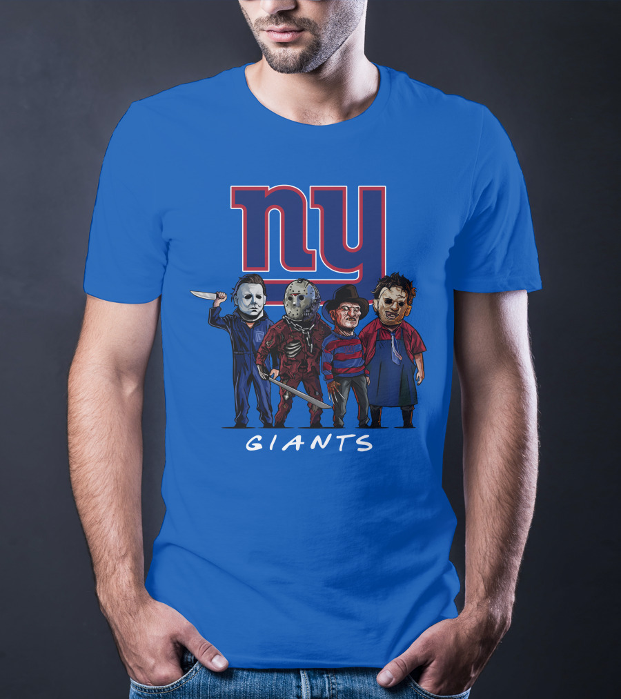 New York Giants Halloween Slasher Squad With Iconic Horror Characters T-Shirt