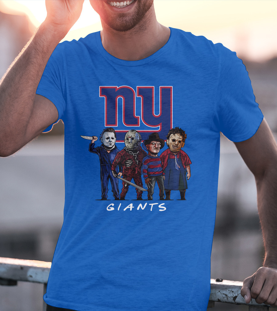 New York Giants Halloween Slasher Squad With Iconic Horror Characters T-Shirt