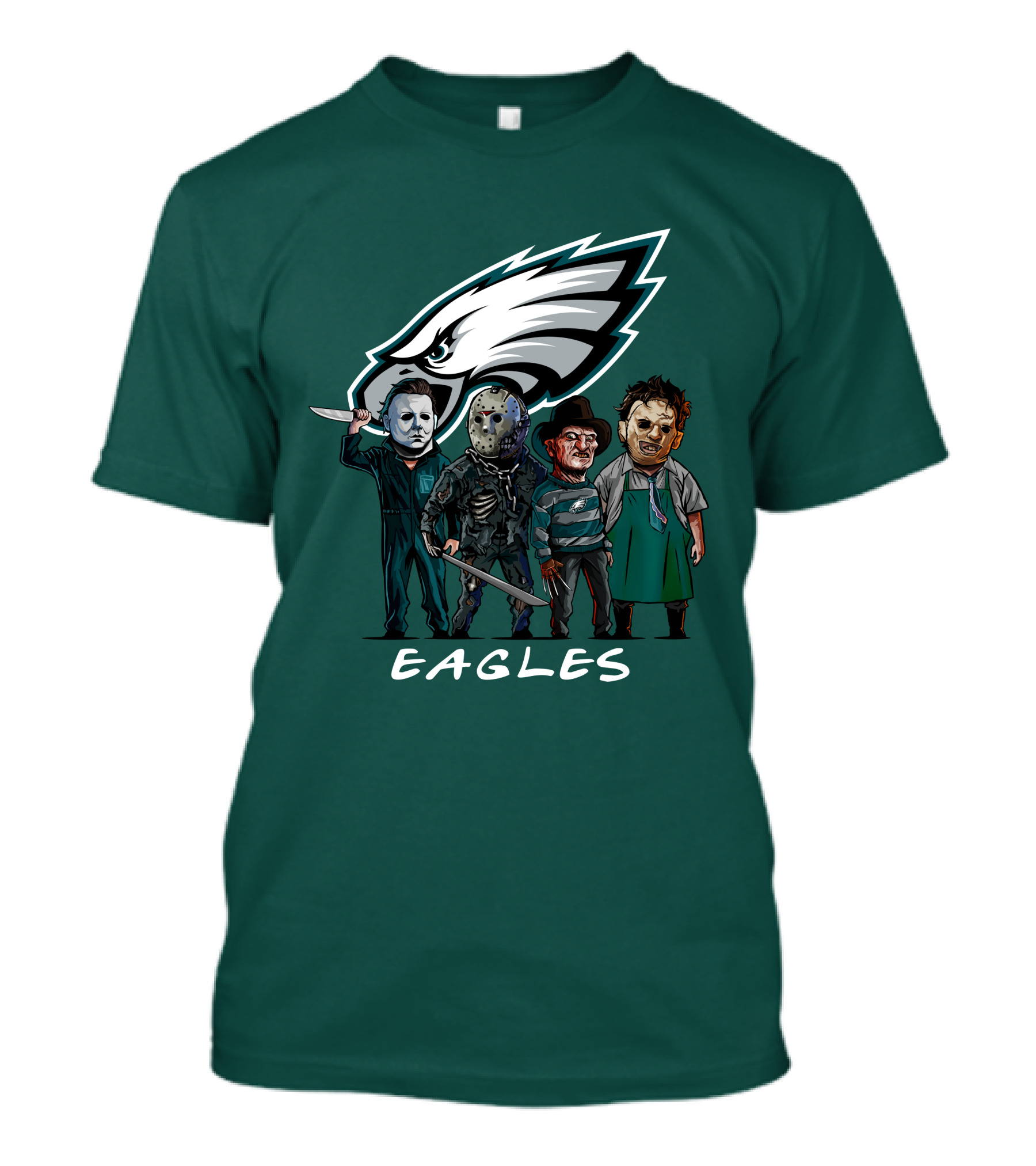 Philadelphia Eagles Halloween The Slasher Squad Horror Team Characters T-Shirt