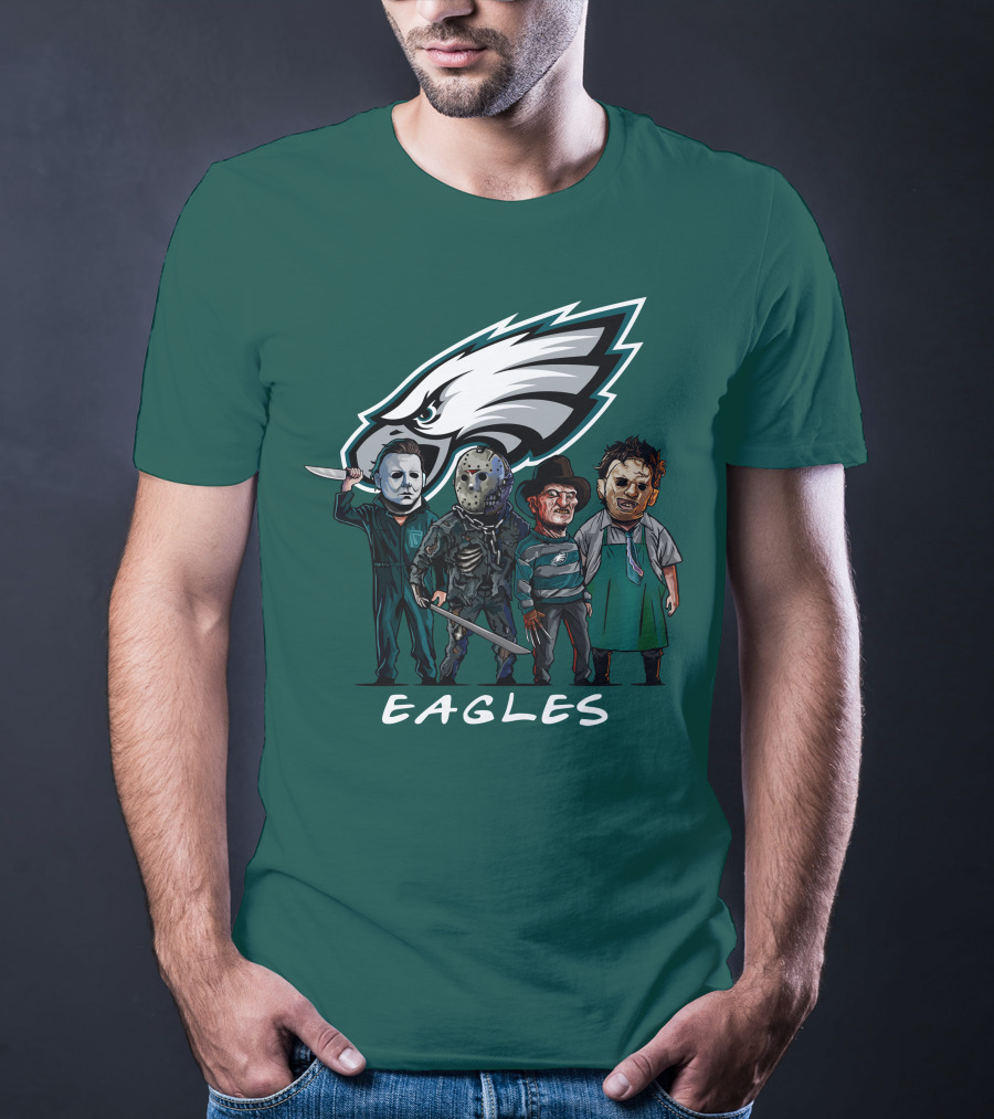 Philadelphia Eagles Halloween The Slasher Squad Horror Team Characters T-Shirt