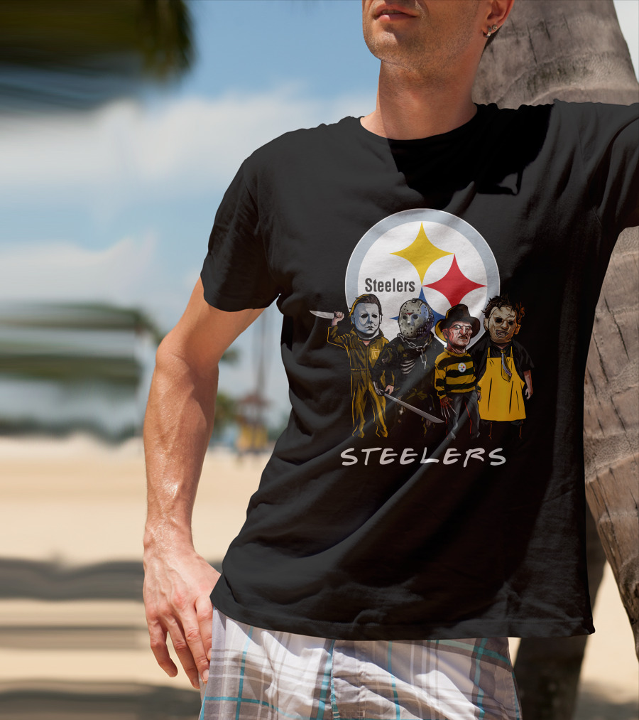 Pittsburgh Steelers Halloween Slasher Squad Team Characters T-Shirt