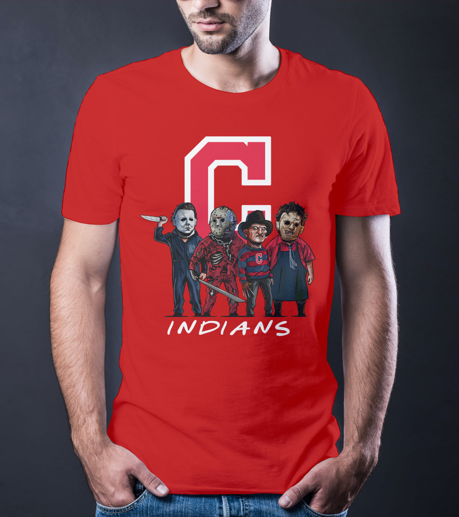 Cleveland Indians Halloween Horror Icons Slashers Crossover T-Shirt