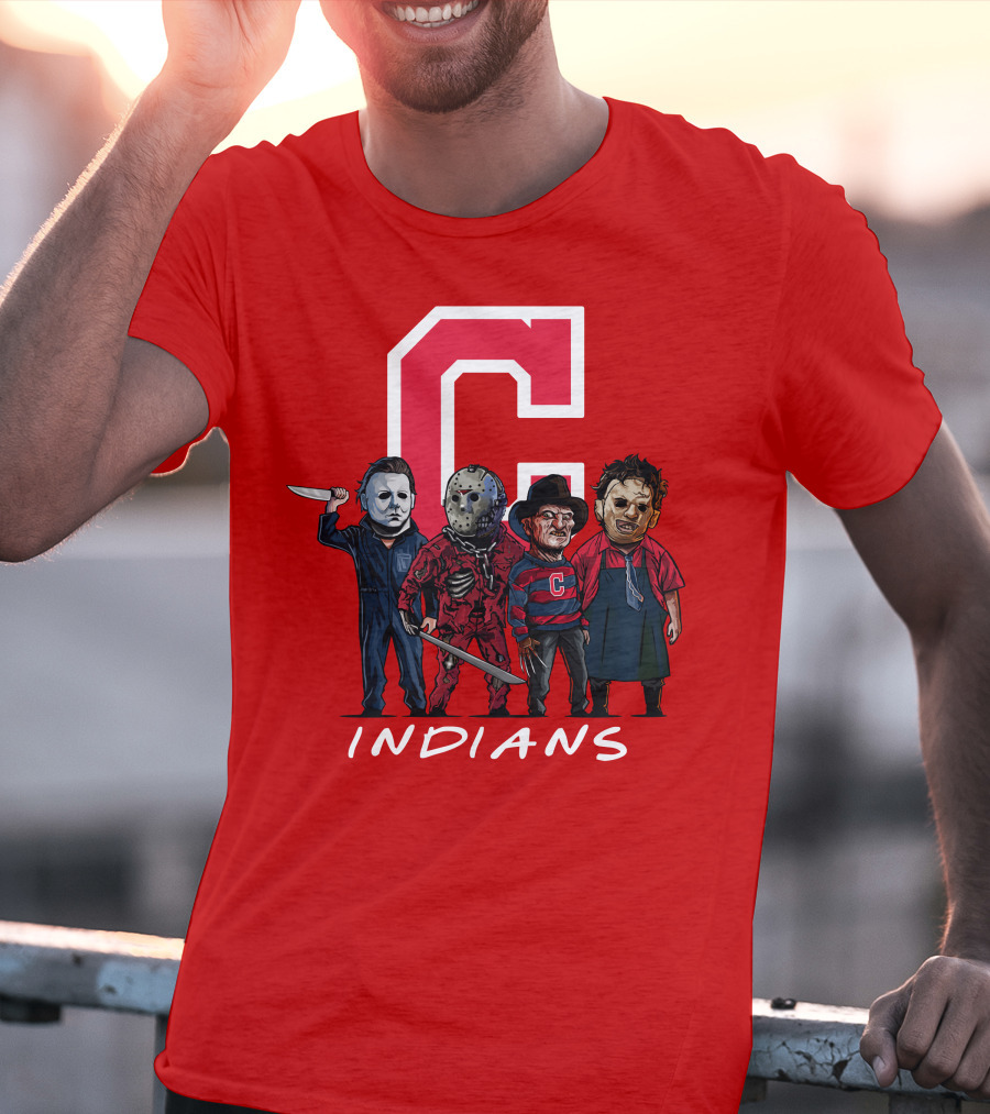 Cleveland Indians Halloween Horror Icons Slashers Crossover T-Shirt
