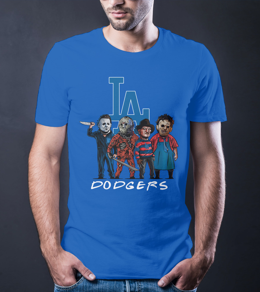 Los Angeles Dodgers Halloween Horror Icons Team T-Shirt