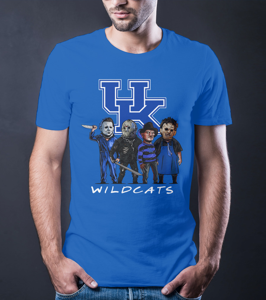 Kentucky Wildcats Halloween Horror Characters Team Up With Iconic Slashers T-Shirt