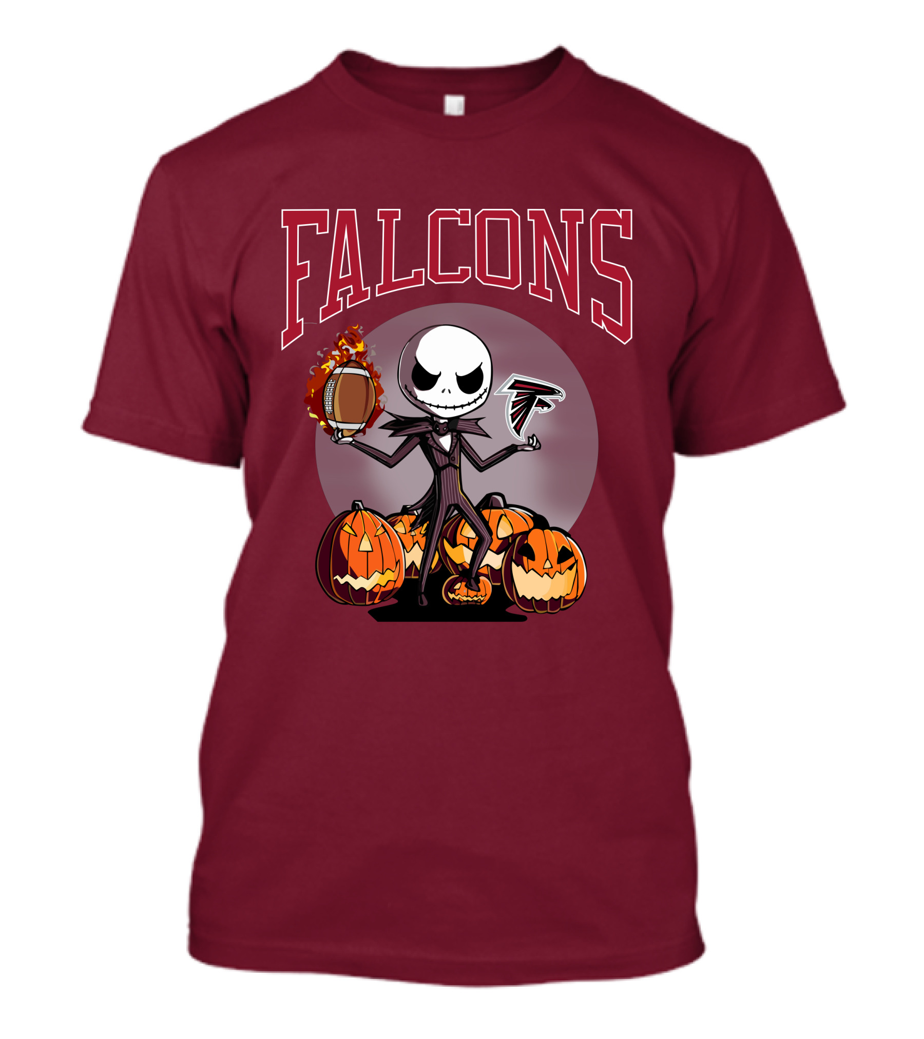 Falcons Halloween Jack Skellington Atlanta Football Pumpkin T-Shirt