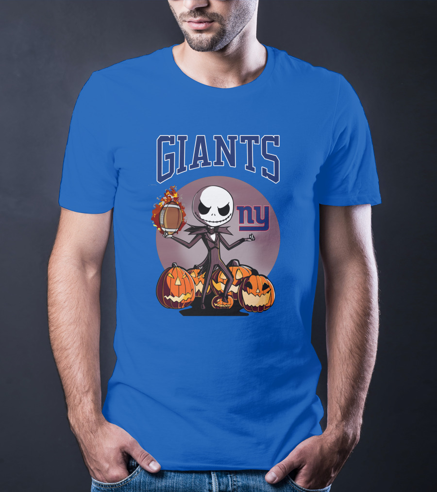 Giants NY Jack Skellington Pumpkin Halloween T-Shirt