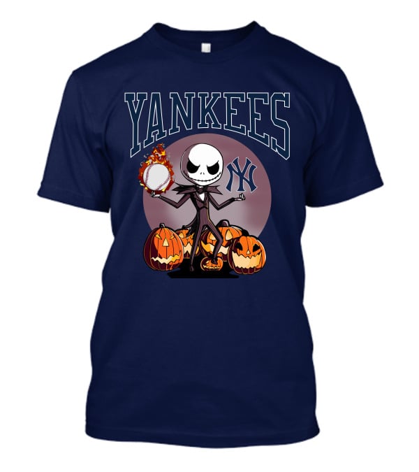 Yankees Jack Skellington Halloween Baseball Pumpkins T-Shirt
