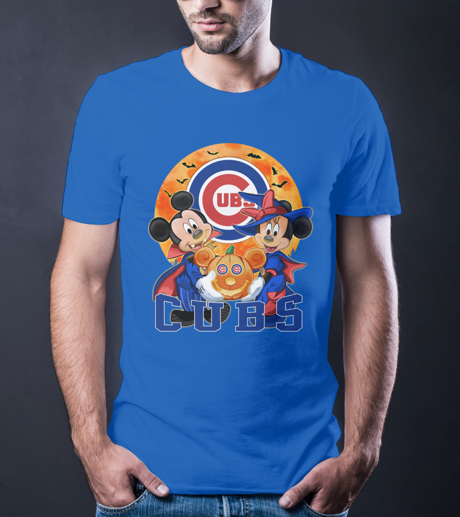 Chicago Cubs Mickey Mouse Minnie Mouse Halloween Pumpkin Magic T-Shirt