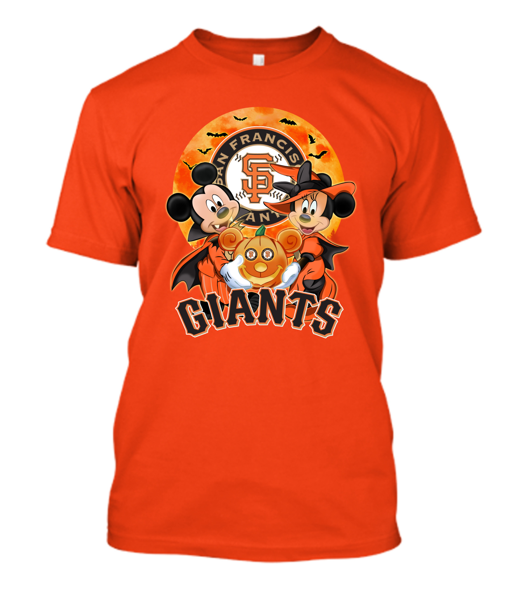 San Francisco Giants Halloween Mickey Mouse Minnie Mouse Pumpkin T-Shirt