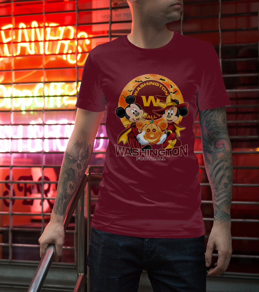 Washington Football Mickey Mouse Minnie Mouse Halloween T-Shirt