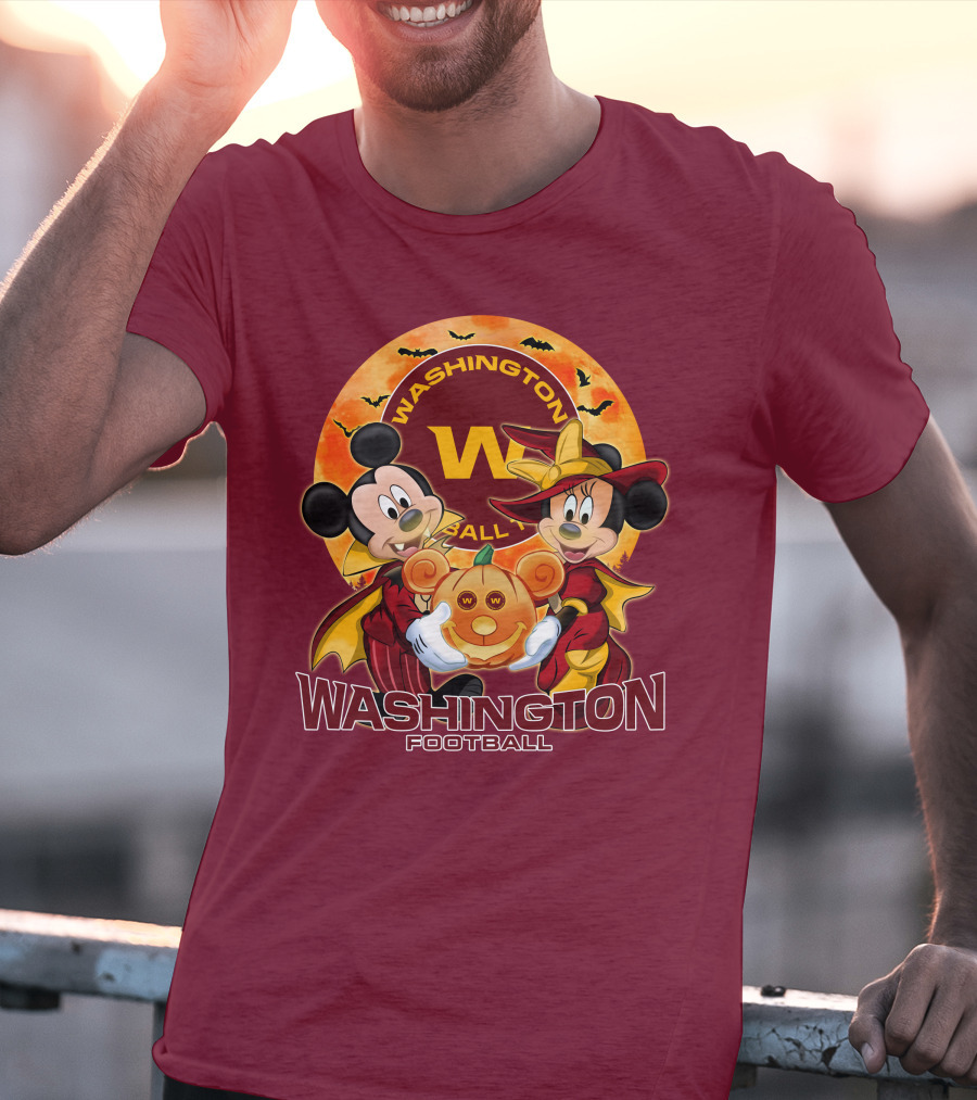 Washington Football Mickey Mouse Minnie Mouse Halloween T-Shirt