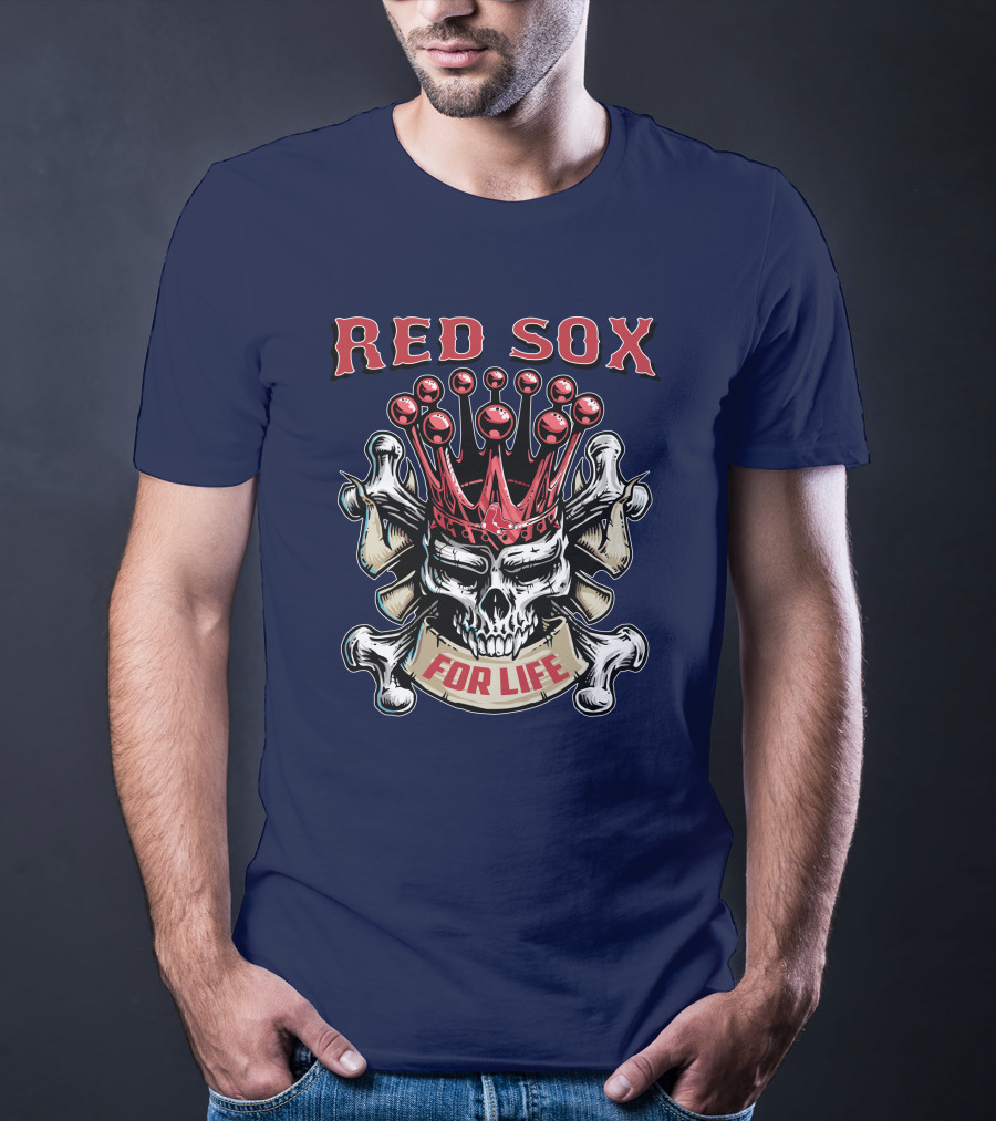 Red Sox Skull King For Life T-Shirt