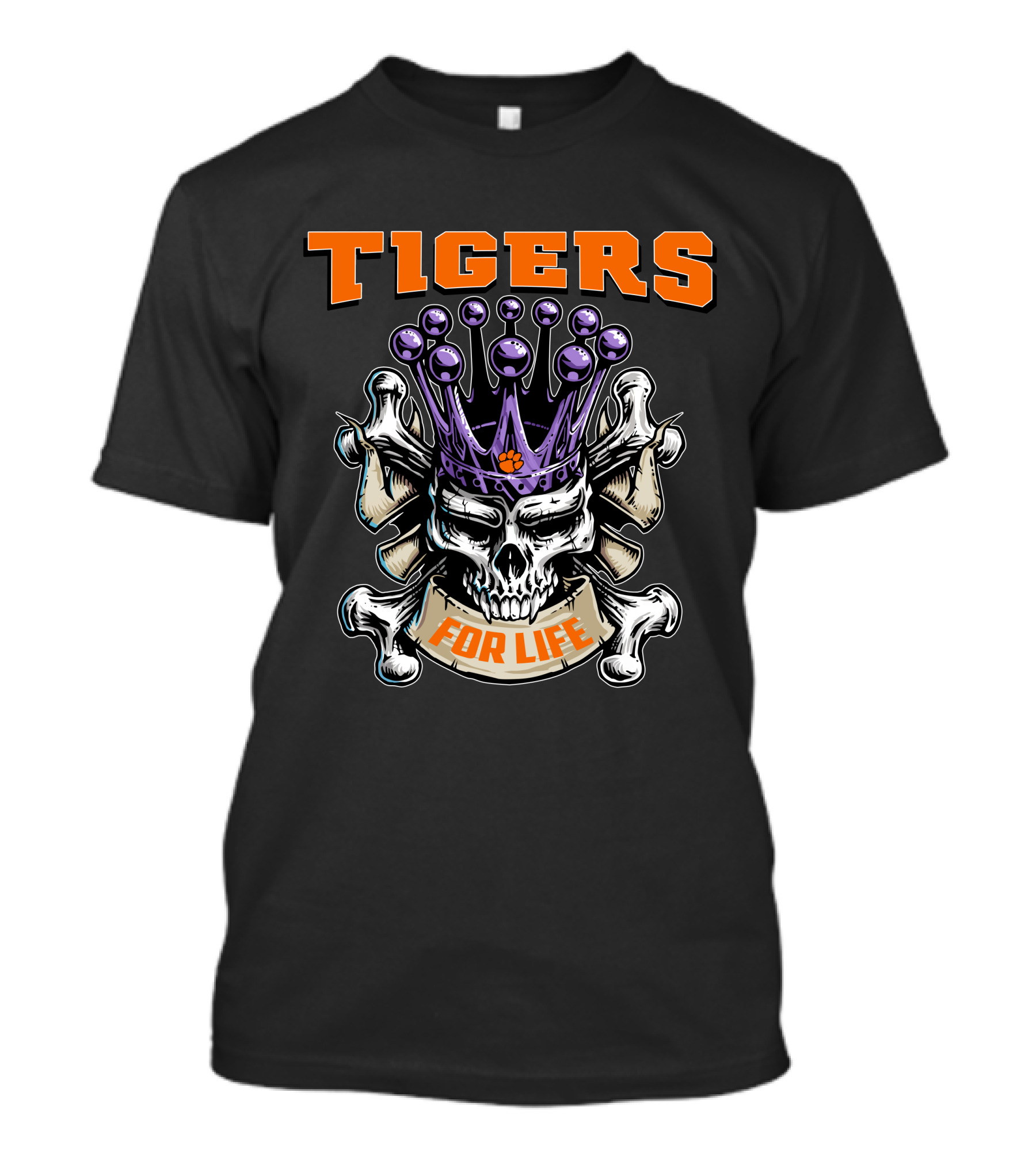 Tigers Skull King For Life T-Shirt