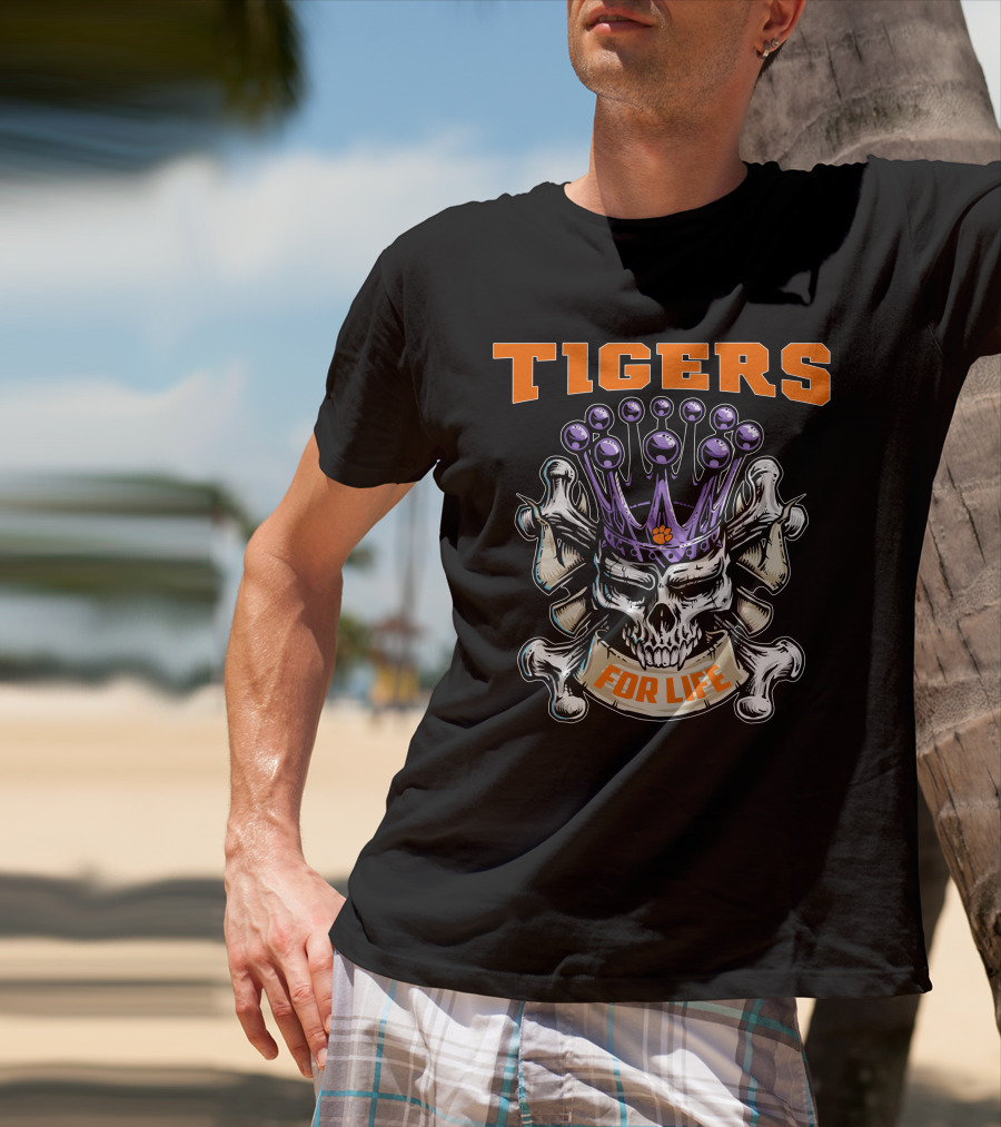 Tigers Skull King For Life T-Shirt