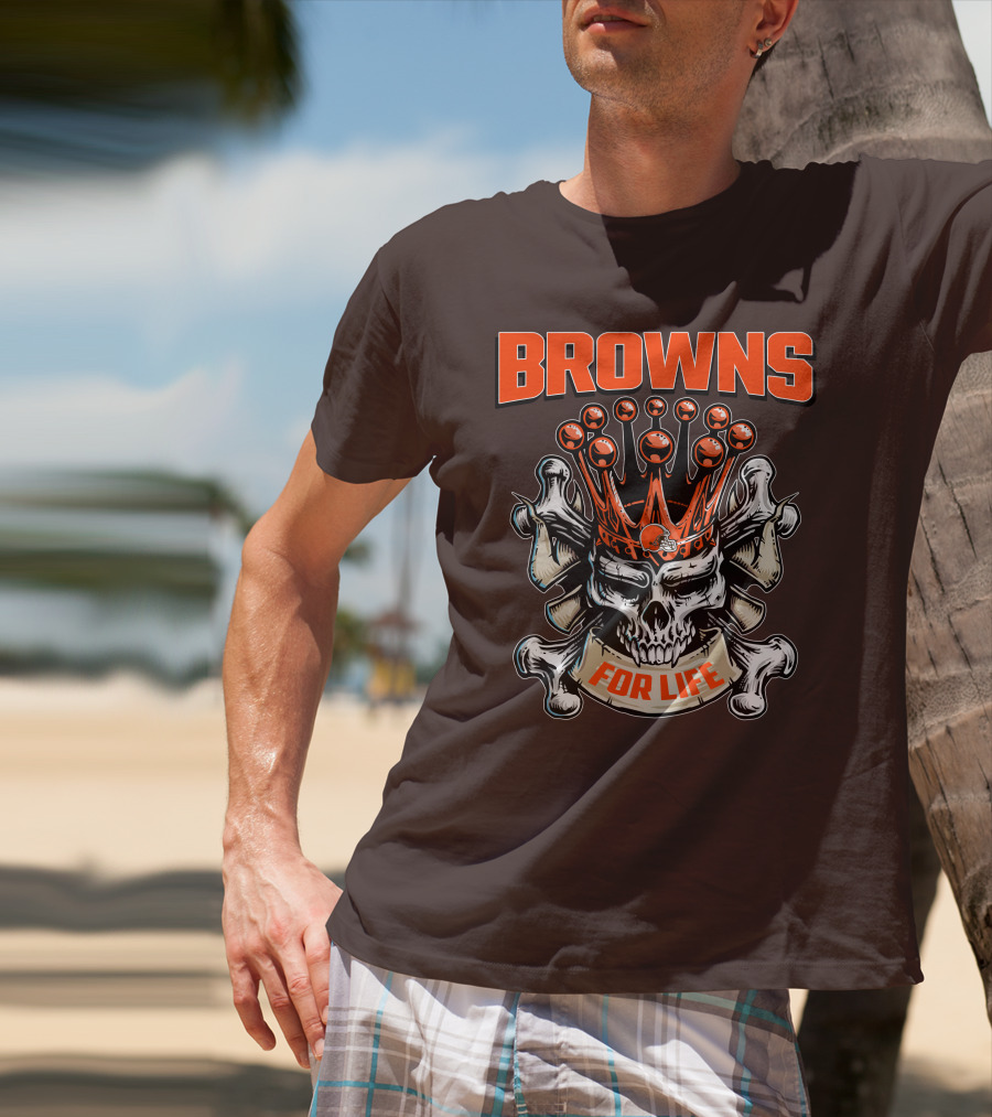 Browns Skull King For Life T-Shirt
