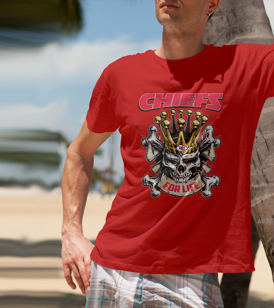 Chiefs Skull King Crown For Life T-Shirt