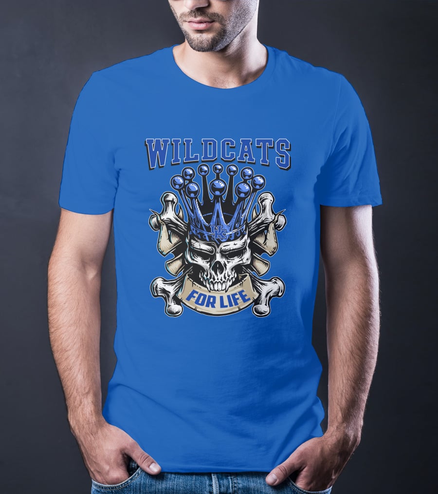 Wildcats For Life Skull King Kentucky Wildcats T-Shirt
