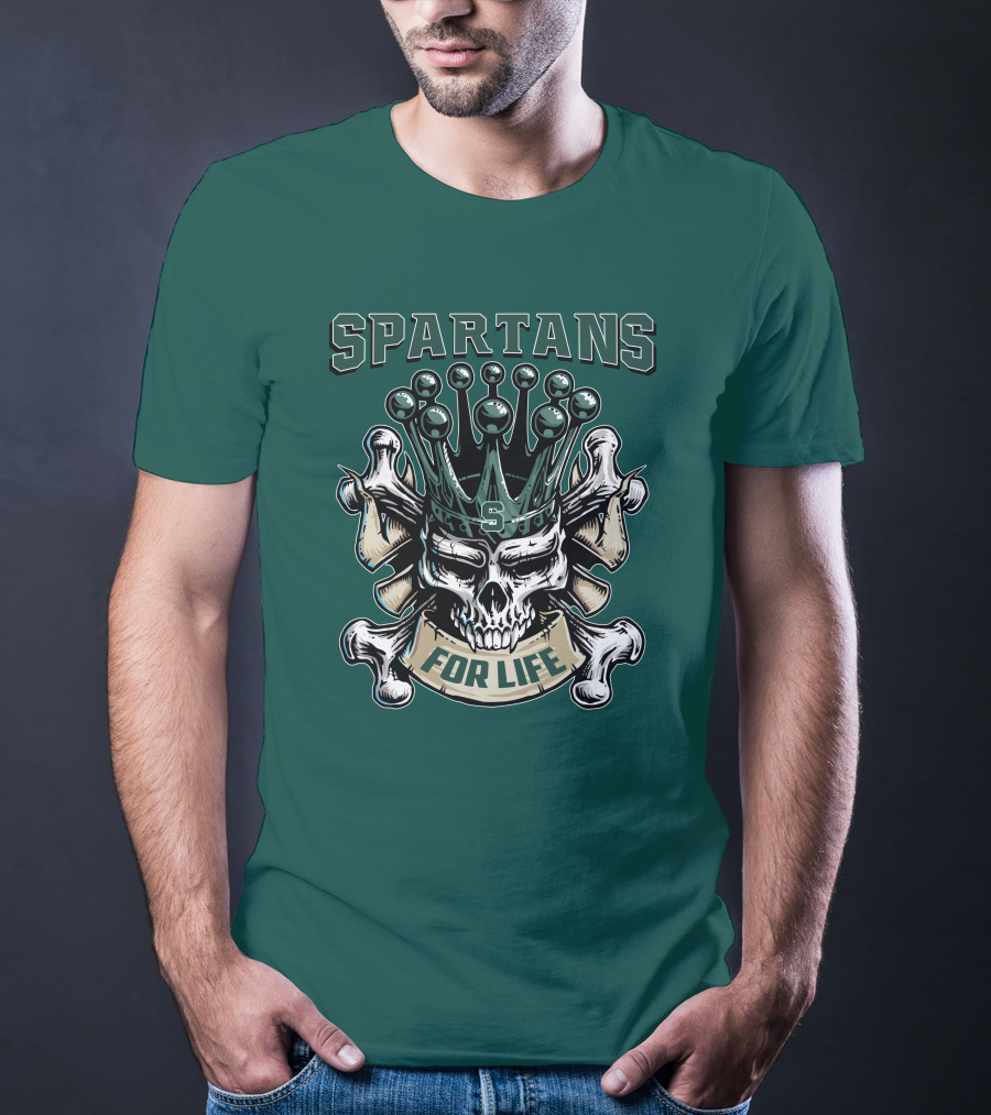 Spartans Skull King Michigan State For Life T-Shirt