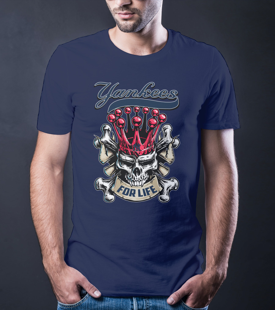 Yankees Skull King Crown For Life T-Shirt