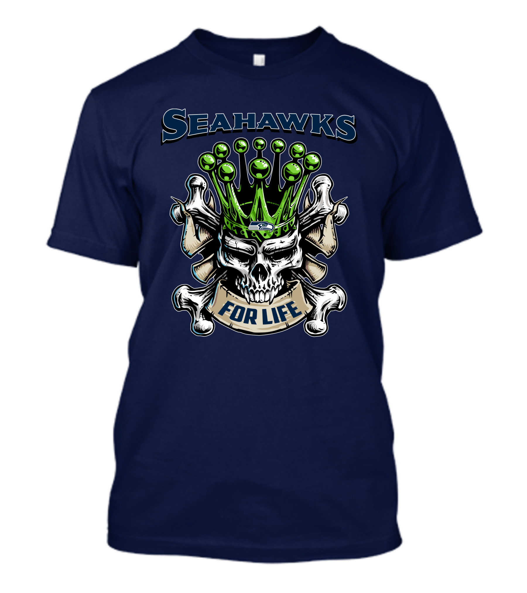 Skull King Seahawks For Life T-Shirt