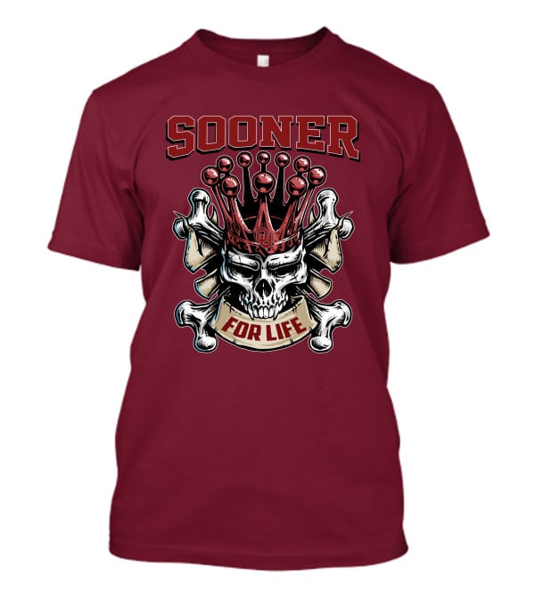 Sooner Skull King Ou Crown For Life T-Shirt