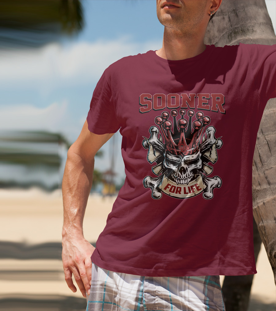 Sooner Skull King Ou Crown For Life T-Shirt