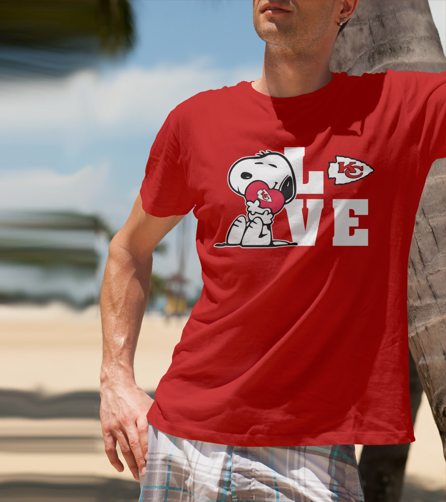 Snoopy Love Kc Kansas City Chiefs T-Shirt