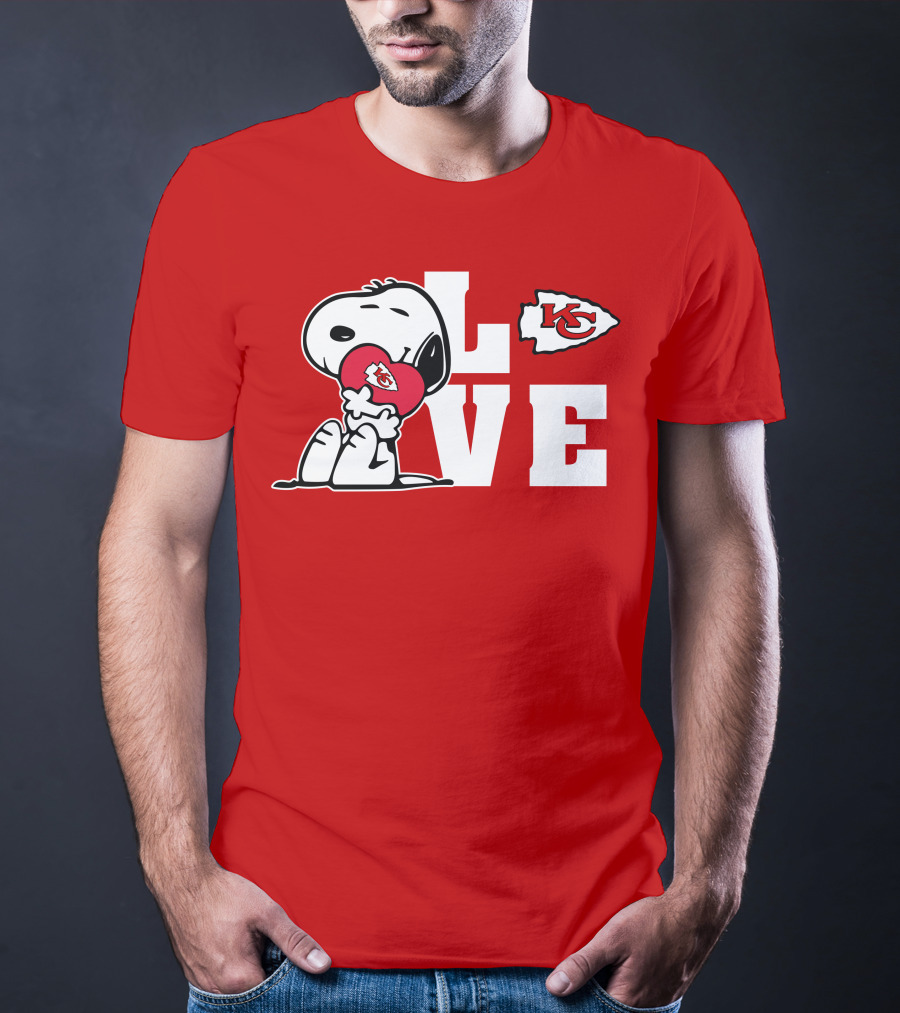 Snoopy Love Kc Kansas City Chiefs T-Shirt