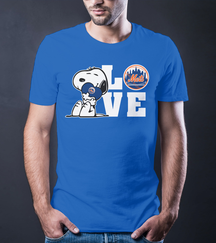 Snoopy Love Mets Baseball New York Peanuts Fan Gear T-Shirt