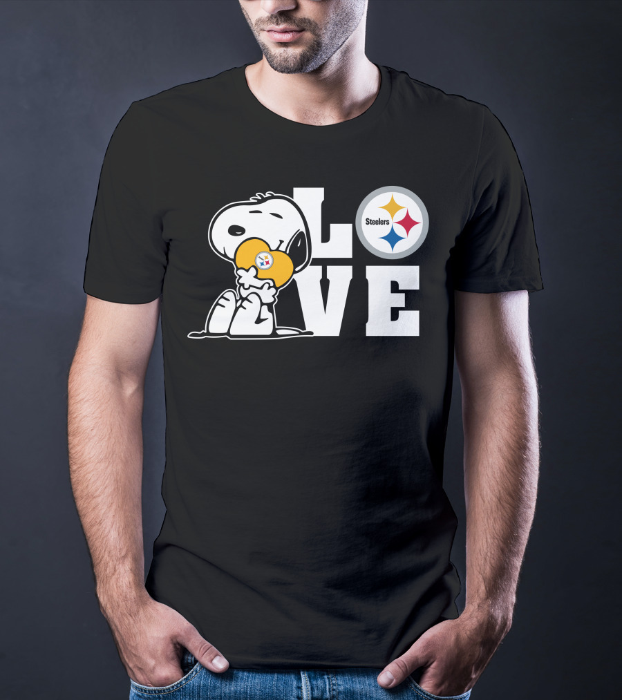 Snoopy Love Pittsburgh Steelers Football Fans T-Shirt