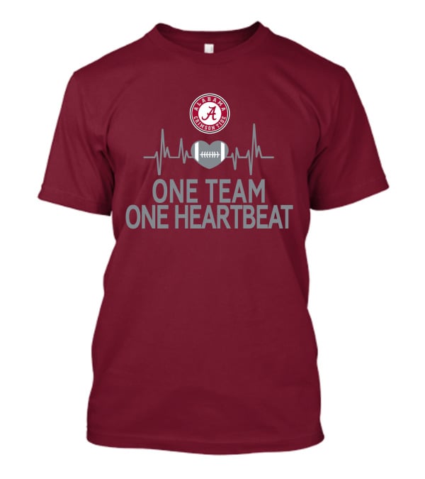 Alabama Crimson Tide One Team One Heartbeat Football Heartbeat T-Shirt