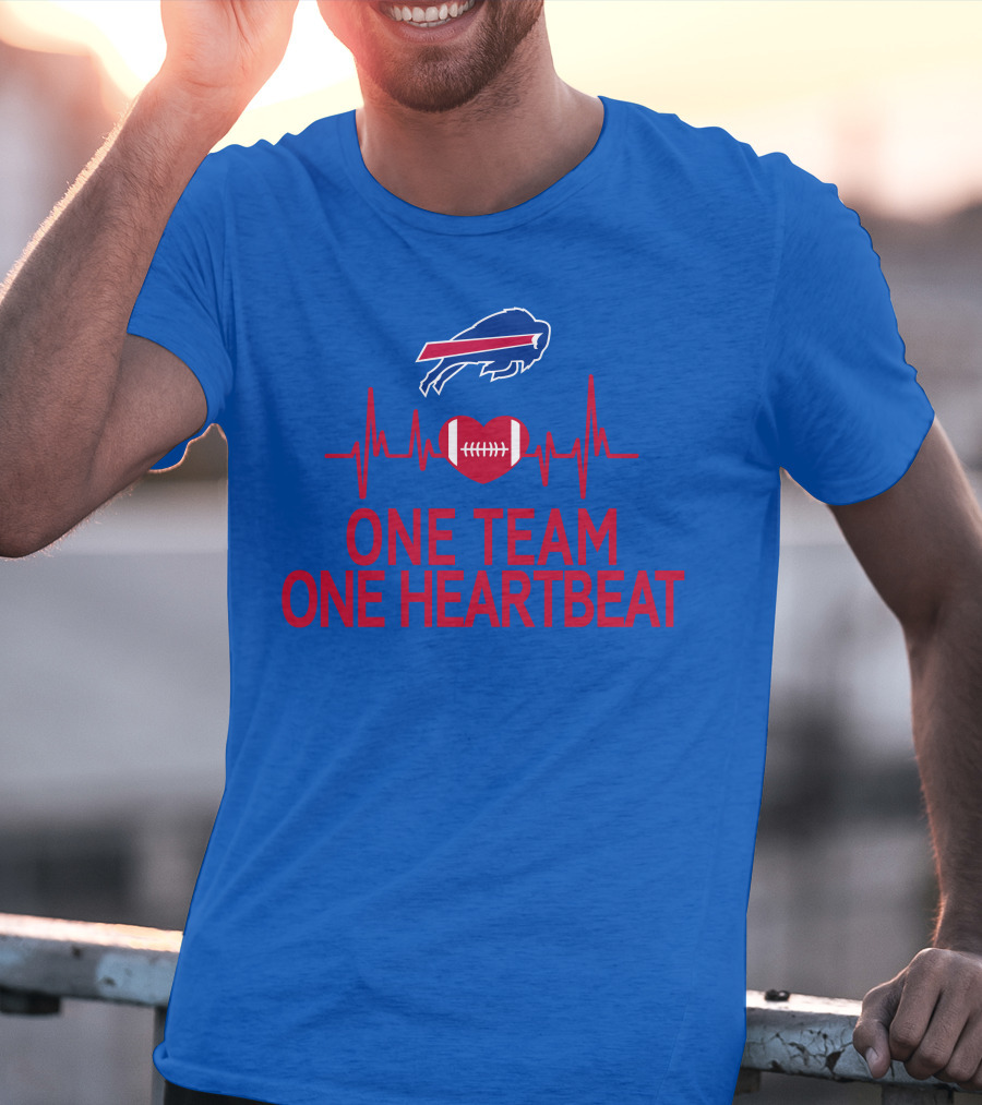 Buffalo Bills One Team One Heartbeat Football Heartbeat T-Shirt