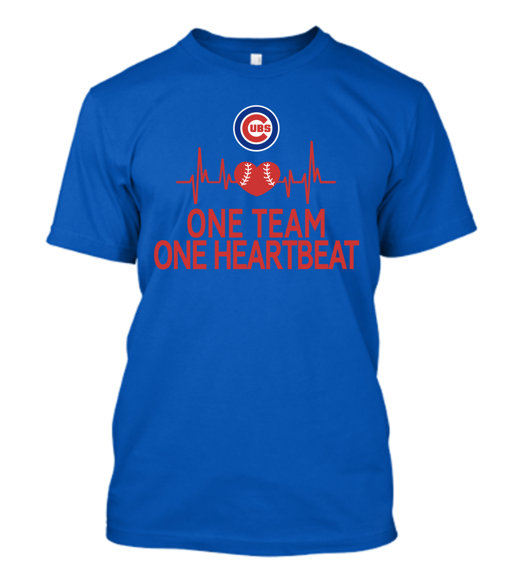 Chicago Cubs One Team One Heartbeat Baseball Heartbeat T-Shirt