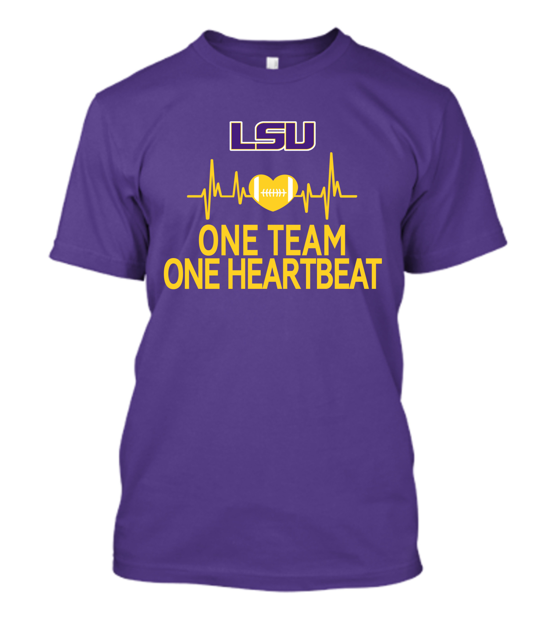 Lsu Tigers One Team One Heartbeat Football Heartbeat T-Shirt