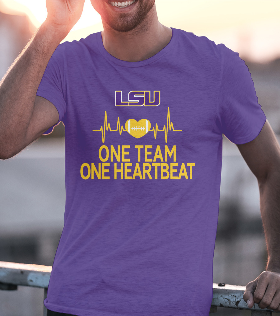 Lsu Tigers One Team One Heartbeat Football Heartbeat T-Shirt