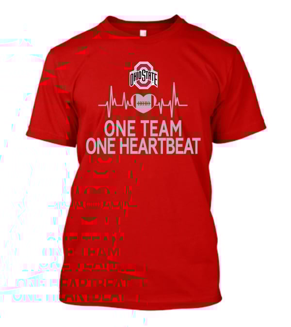 Ohio State Buckeyes Logo One Team One Heartbeat Football Heartbeat Line T-Shirt