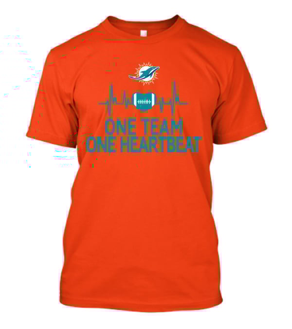 Miami Dolphins Heartbeat Football Team Unity T-Shirt