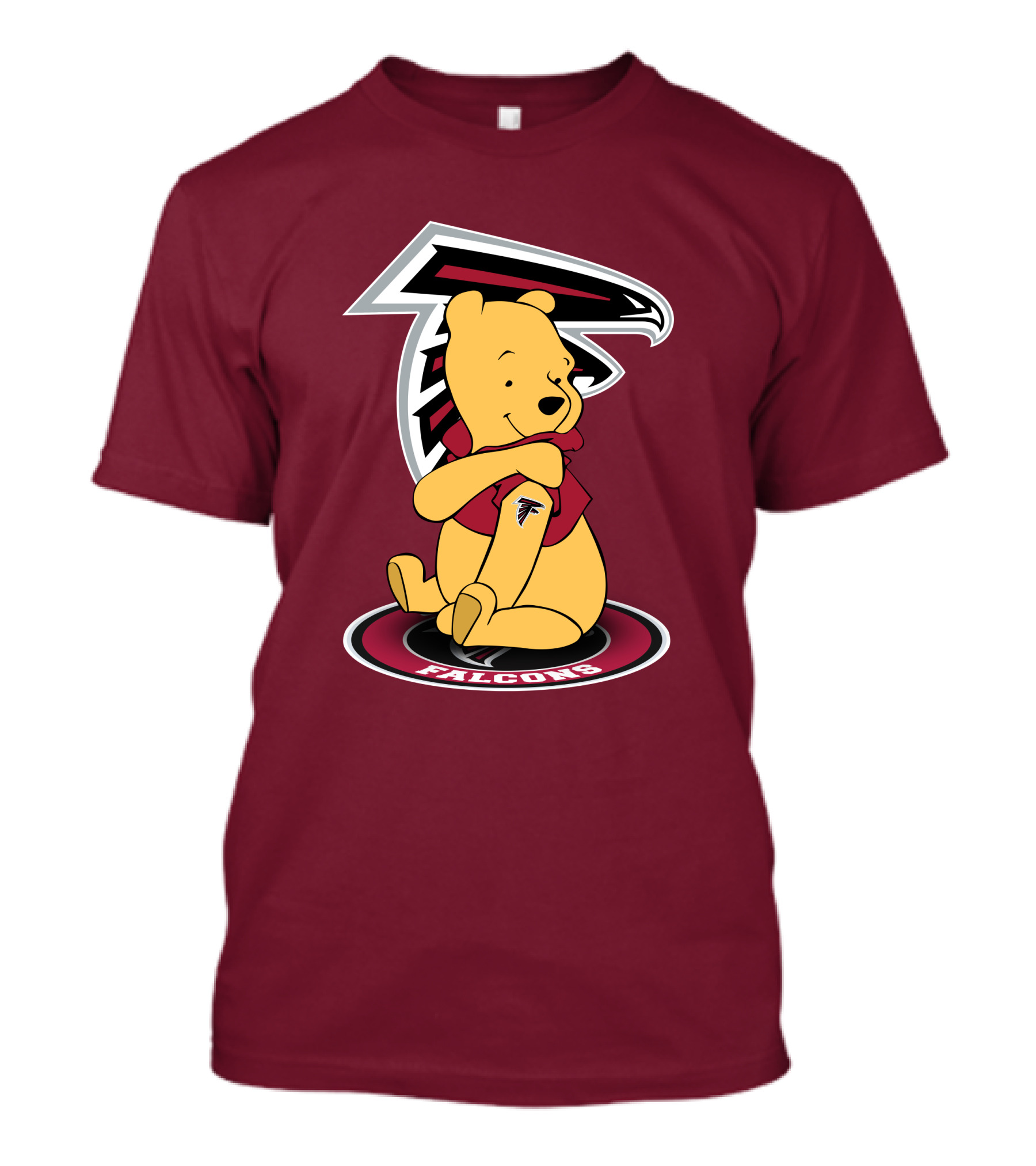 Atlanta Falcons Winnie The Pooh Mascot Crossover T-Shirt