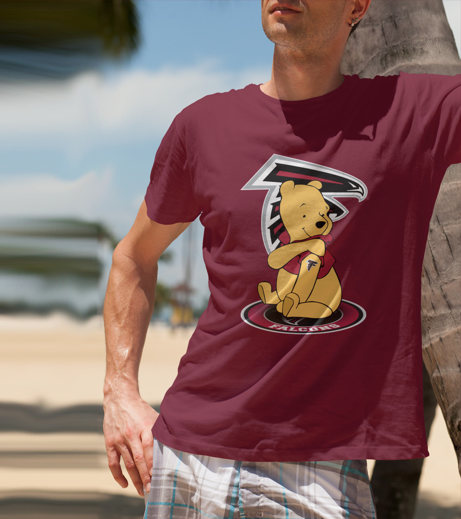Atlanta Falcons Winnie The Pooh Mascot Crossover T-Shirt