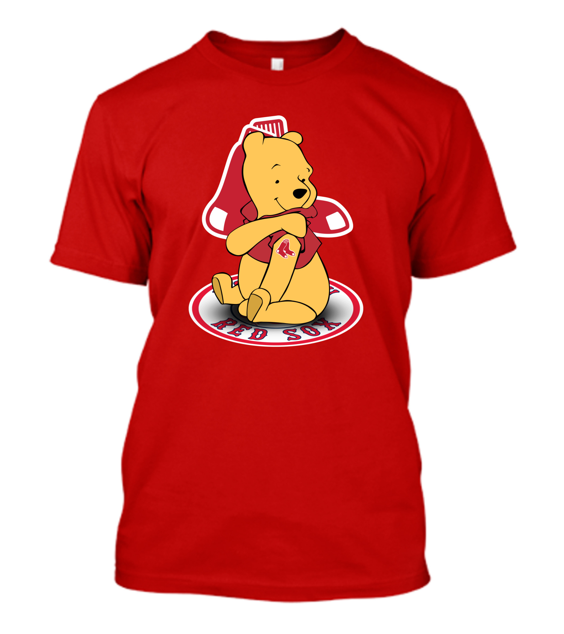 Boston Red Sox Winnie The Pooh Hugging Baseball T-Shirt